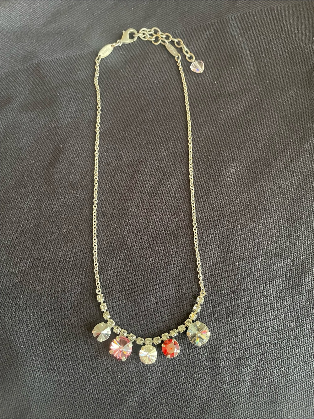 Sabika French Riviera Silver-Tone Necklace with Multicolor Crystal Drops